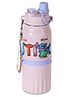JAYPEE Heroze Insulated Inner Stainless Steel Disney Stitch Water Bottle for school kids 600 ml Double Flow Wide Mouth Spout & Leakproof Kids Sipper Tumbler with Carry Strap, Pink