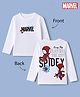 Bonfino Marvel 100% Cotton Interlock Knit T-Shirt with Full Sleeves and Spider Man Front & Back Print - White