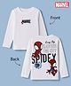 Bonfino Marvel 100% Cotton Interlock Knit T-Shirt with Full Sleeves and Spider Man Front & Back Print - White
