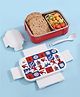 Marvel Spider-Man Lunch Box White & Blue 690 ml| Separate Container for Sides| Spoon Cum Fork| Leak Proof| BPA Free| Perfect for School & Outdoor