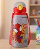 Marvel Spiderman Stainless Steel Water Bottle 500 ml - Red Grey| Perfect for School & Outdoor| Hygienic Flip Cap| Carrying Strap| Leak Resistant Sipper