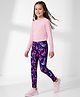Pine Active Knit Full Length Abstract Printed Leggings - Purple