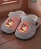 Yellow Bee Disney Featuring Mickey Mouse LED Applique Detailed Perforated Clogs - White