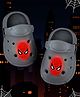 Yellow Bee Marvel Featuring Spider Man LED Applique Detailed Perforated Clogs - Grey