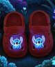 Yellow Bee Disney Featuring Stitch LED Applique Detailed Perforated Clogs - Red