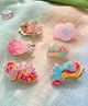 Radhya accessories Set Of 6 Unicorn & Floral Designed Claw Clips - Multi Colour