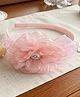 Radhya accessories Pearl Embellished Floral Applique Detailed Hair Band - Pink