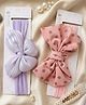 Radhya accessories Set Of 2 Butterfly & Polka Dots Printed  Bow Applique Detailed Headbands - Multi Colour