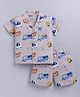 DOLLAR Cotton Blend Knit Half Sleeves Cars Printed Coordinating Shirt & Shorts Night Suit - Beige