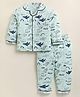 DOLLAR Cotton Blend Knit Full Sleeves Airplane Printed Coordinating Shirt & Pajama Night Suit - Light Green