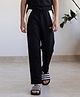 Lil Tomatoes Cotton Looper Knit  Solid Track Pants - Black