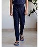 Lil Tomatoes Cotton Looper Knit Side Taped Detailed Track Pants - Navy Blue