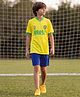 Lil Tomatoes Knit Half Sleeves Brasil Text Printed Tee & Shorts Set - Yellow