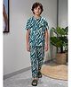 Lil Tomatoes Cotton Knit Half Sleeves Good Vibes Text Printed Coordinating Tee & Pajama  Night Suits - Teal