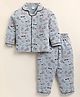 DOLLAR Cotton Blend Knit Full Sleeves Typography & Skateboard Printed Coordinating Shirt & Pajama Night Suit - Grey