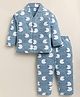 Dollar Cotton Blend Knit Full Sleeves Sheep Printed Coordinating Shirt & Pajama Night Suit - Steel Grey