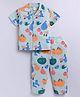 DOLLAR Cotton Blend Knit Half Sleeves Dinosaur Printed Coordinating Shirt & Pajama Night Suit - Light Green