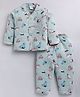 DOLLAR Cotton Blend Knit Full Sleeves Vehicles Printed Coordinating Shirt & Pajama Night Suit - Grey
