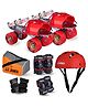 JJ Jonex Tenacity Roller Skate And Proctive Set of 4 Combo Helmet Age 6-11 Year (Medium) Red MYC