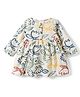 Simply Twill Woven Full Sleeves Floral Printed Frock - Cream