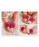 Akinos Kids Baby Boutique Elastic Rosset Shabby Chiffon Flower Newborn Barefoot Sandal Shoes 0-12 M- Fuschia Pink