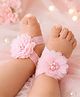 Akinos Kids Floral Applique Detailed Barefoot Sandals - Light Pink