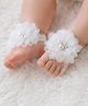 Akinos Kids Floral Applique Detailed Barefoot Sandals - White