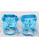 Akinos Kids Floral Applique Detailed Barefoot Sandals - Aqua Blue