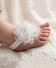Akinos Kids Floral Applique Detailed Barefoot Sandals - White