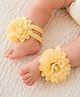 Akinos Kids Floral Applique Detailed Barefoot Sandals - Yellow