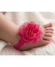 Akinos Kids Floral Applique Detailed Barefoot Sandals - Fuschia Pink