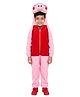 BookMyCostume Fleece Knit Full Sleeves Pig Costume - Pink & Red