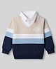 Babyhug 100% Cotton Knit Full Sleeves Sweatshirt with Brklyn New York City Embroidery and Stripes Print - Beige
