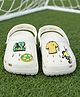 Yellow Bee Football Theme Applique Detailed Clogs - White