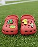 Yellow Bee Football Theme Applique Detailed Clogs - Red