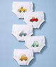 Doodle Poodle 100% Cotton Single Jersey Knit Briefs with Car & Animals Sticker Print Pack of 5 - White