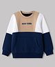 Babyhug Heavy Gauge 100% Cotton Knit Sweatshirt with Full Sleeves and Cool Kids Print - Navy Blue
