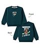 Doreme Fleece Knit Full Sleeves Text Printed Sweatshirt - Green