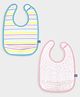 Mi Arcus Soft Printed Baby Bibs for Feeding with Crumb Catcher Pocket Pack of 2- Multicolor