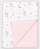 Mi Arcus Soft All Over Cat Printed Quilted Baby Blanket- White