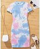 STH Knitted Half Sleeves Tie Dye Dress - Blue