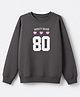 Primo Gino Cotton Fleece Knit Oversized Sweatshirt with Full Sleeves and Varsity Squad Print - Grey