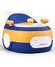 Babyhug 3-In-1 Baby Toilet Training Seat with Anti-Slip Pads - Blue Orange| Removable Potty Pot| Potty Training Seat| Potty Seat Potty Chair & Step Stool| for Kids 1-5 Years