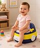 Babyhug 3-In-1 Baby Toilet Training Seat with Anti-Slip Pads - Blue Yellow| Removable Potty Pot| Potty Training Seat| Potty Seat Potty Chair & Step Stool| for Kids 12 months - 5 Years