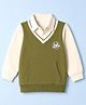 Babyhug 100% Cotton Knit Heavy Gauge Sweatshirt With Full Sleeves and Soccer Ball Print in Olive Green