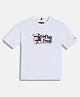 Tommy Hilfiger Cotton Knit Half Sleeves T-Shirt with Stay Flag Fresh Text Print - White