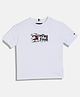 Tommy Hilfiger Cotton Knit Half Sleeves T-Shirt with Stay Flag Fresh Text Print - White