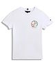Tommy Hilfiger Cotton Knit Half Sleeves T-Shirt with Text Print - White