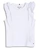 Tommy Hilfiger Cotton Knit  Sleeveless Solid Colour Top with Schiffli Detailing - White