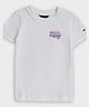 Tommy Hilfiger Cotton Knit Half Sleeves  Text Printed T-Shirt - White